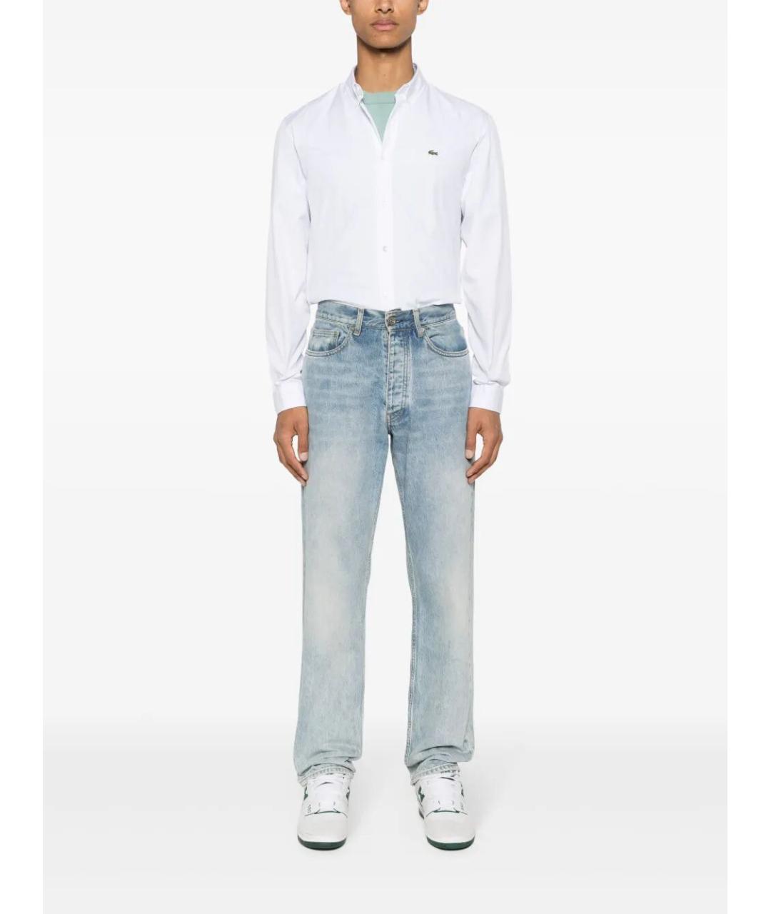 LACOSTE Белая хлопковая кэжуал рубашка, фото 5