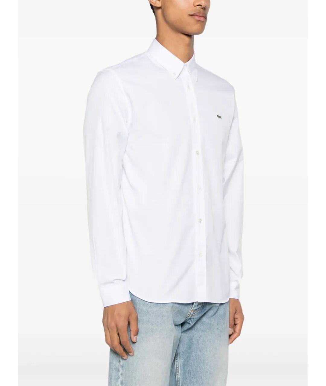 LACOSTE Белая хлопковая кэжуал рубашка, фото 2