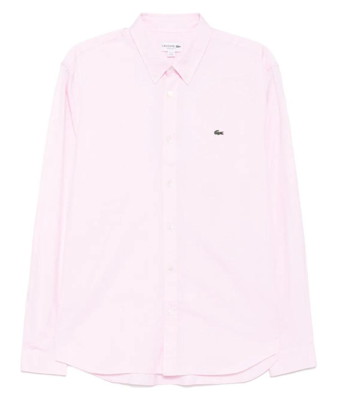 LACOSTE Розовая хлопковая кэжуал рубашка, фото 1