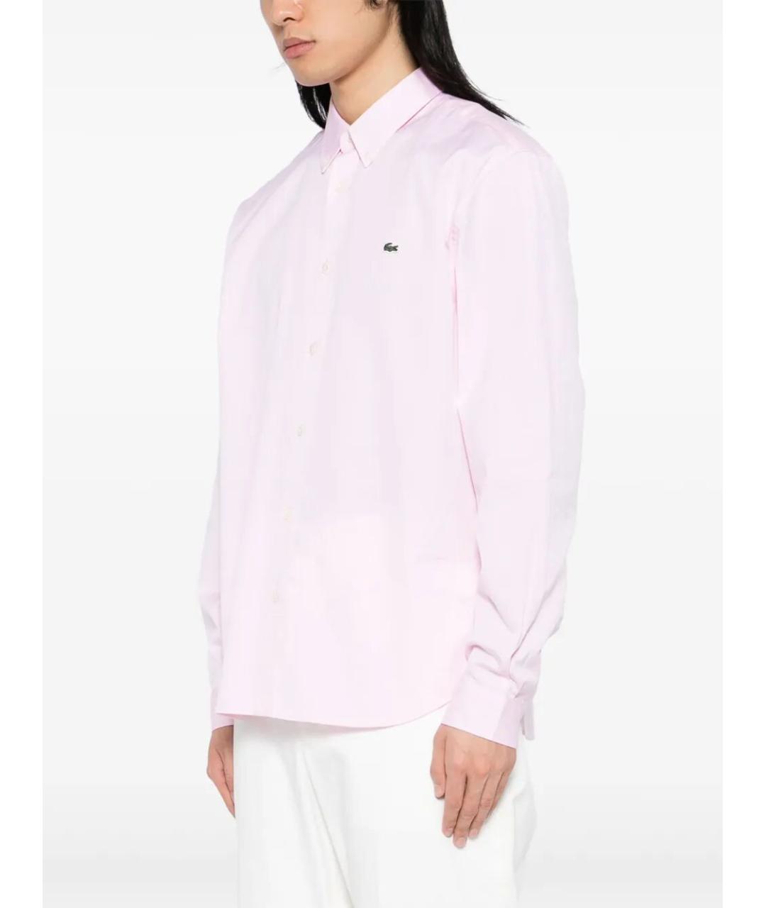 LACOSTE Розовая хлопковая кэжуал рубашка, фото 5