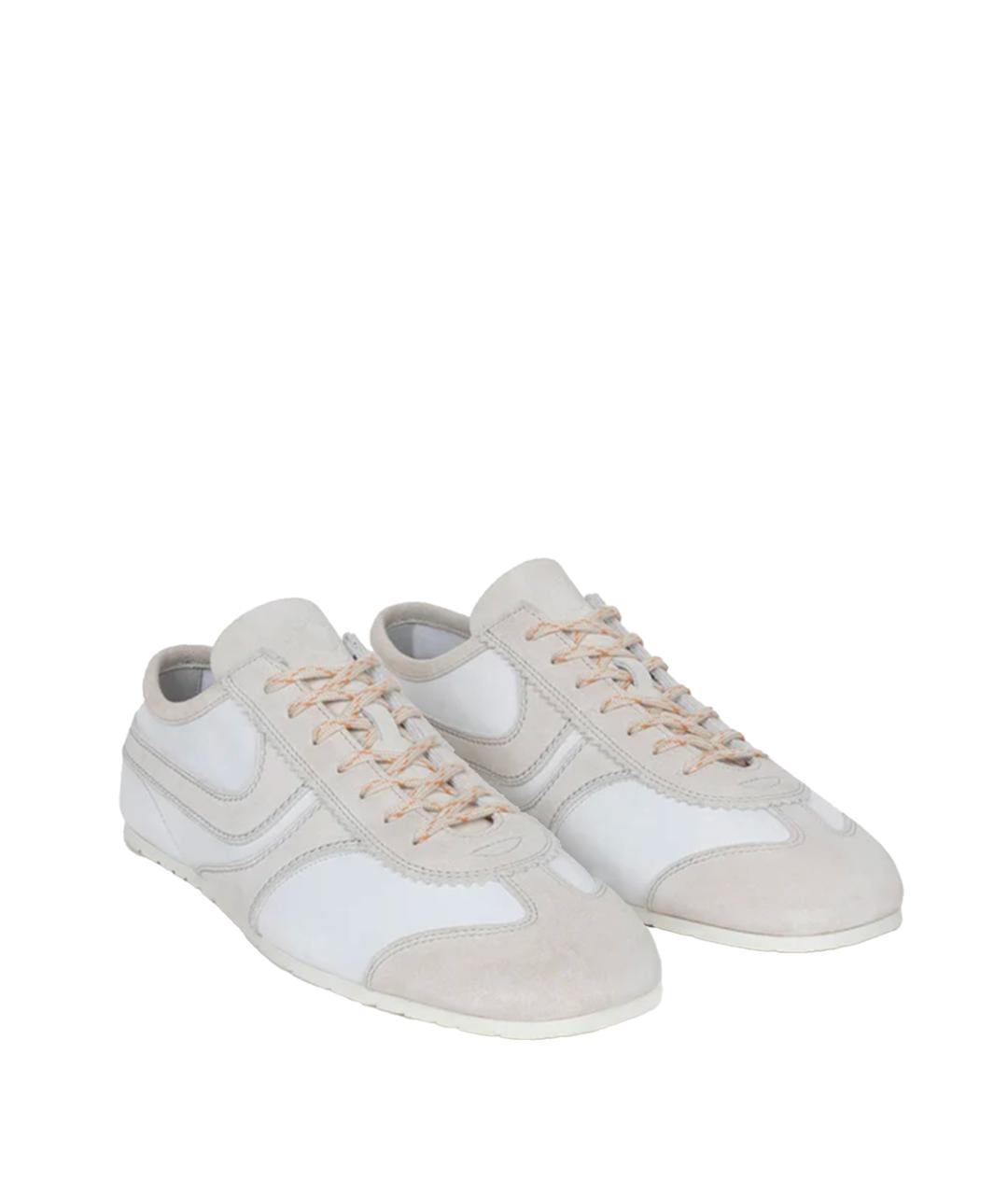 DRIES VAN NOTEN Бежевые кожаные низкие кроссовки / кеды, фото 2