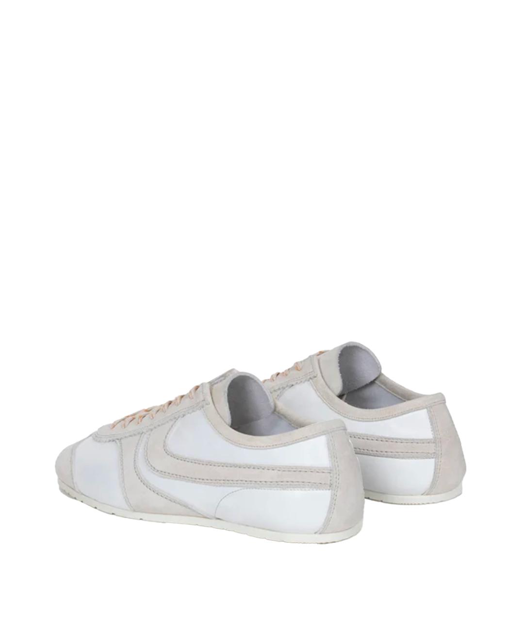 DRIES VAN NOTEN Бежевые кожаные низкие кроссовки / кеды, фото 3