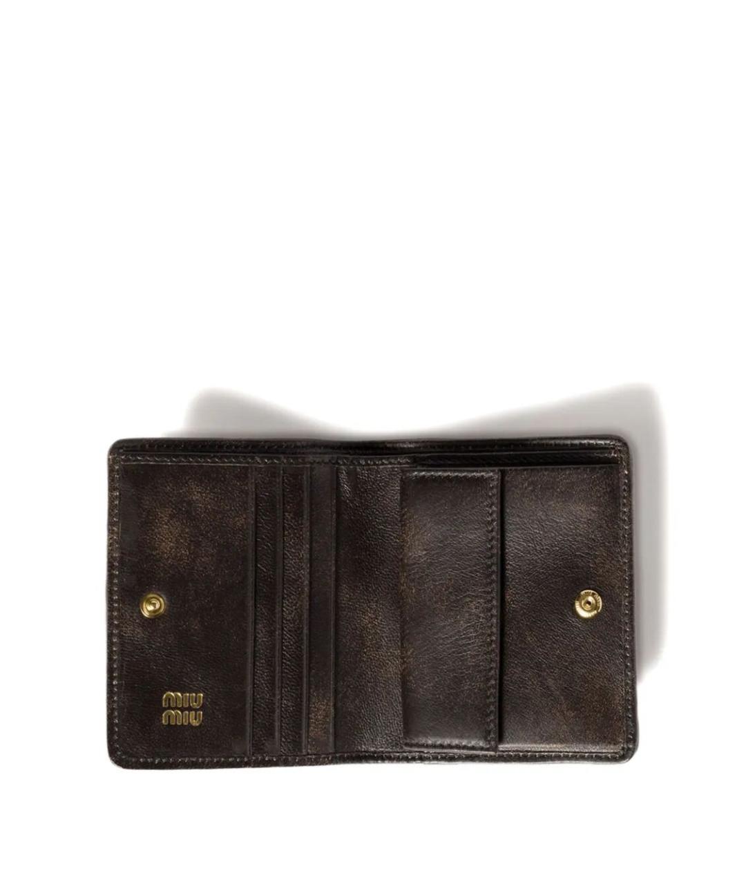 MIU MIU Коричневый кожаный кошелек, фото 2