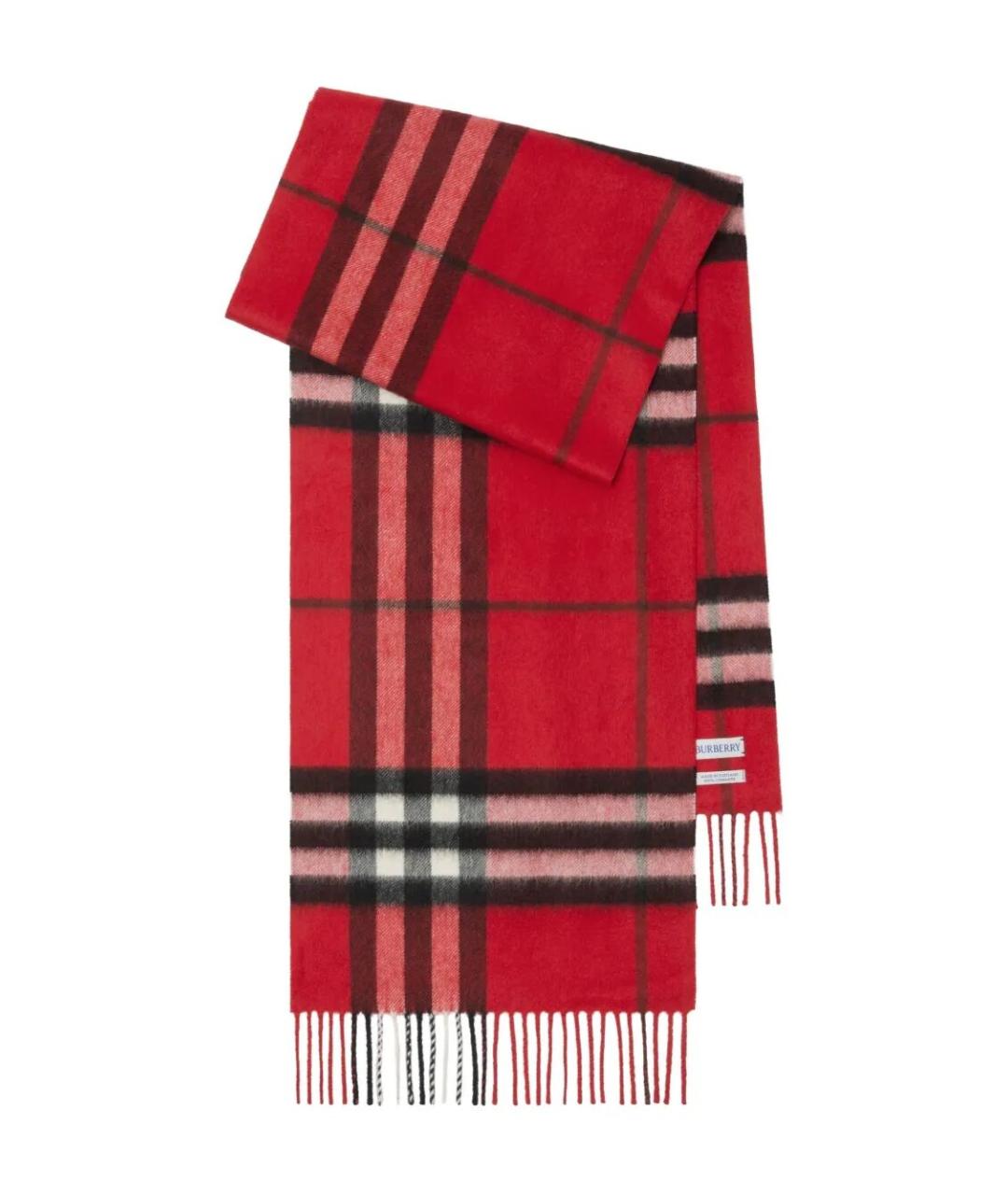 BURBERRY Красный кашемировый шарф, фото 1