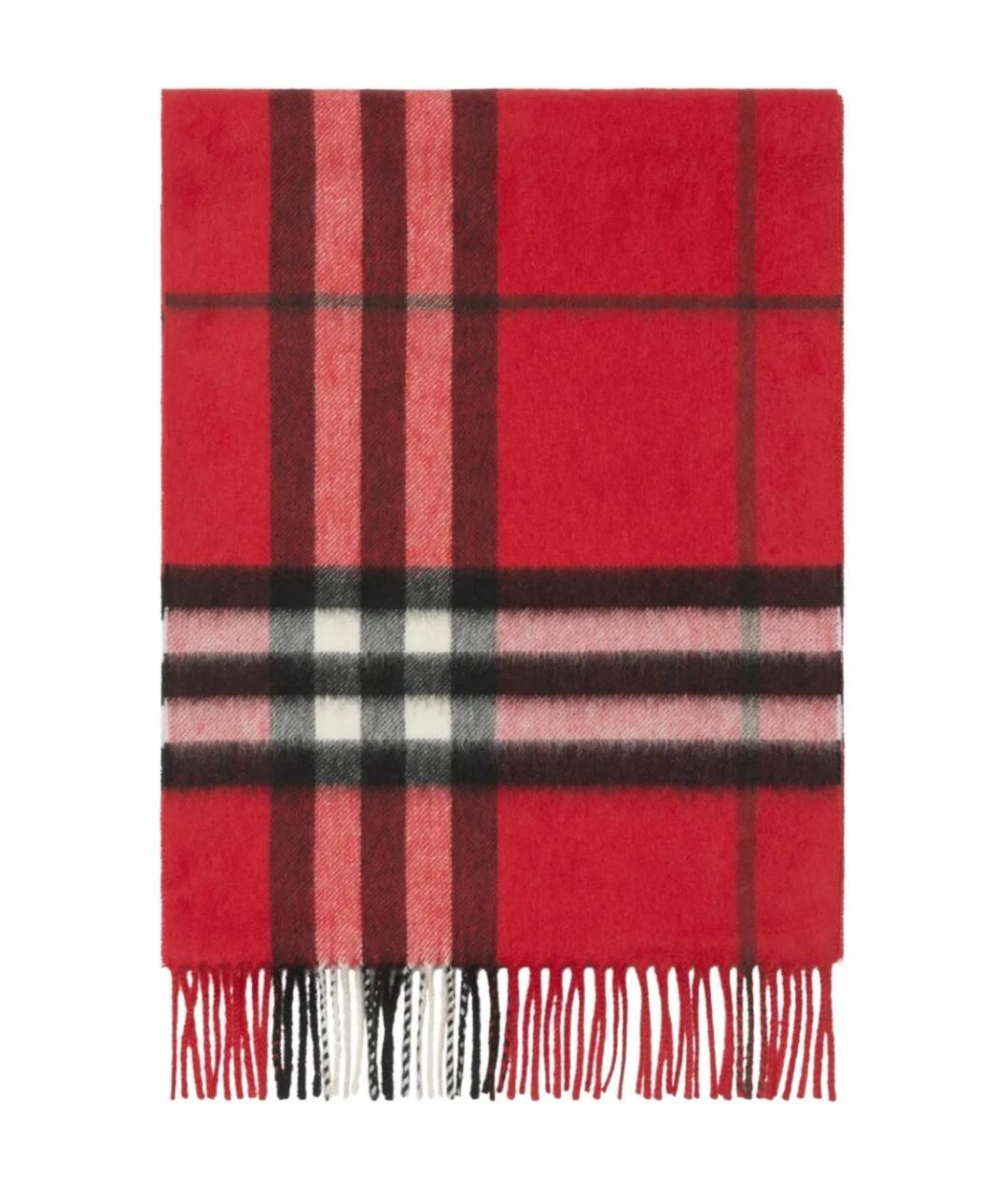 BURBERRY Красный кашемировый шарф, фото 2