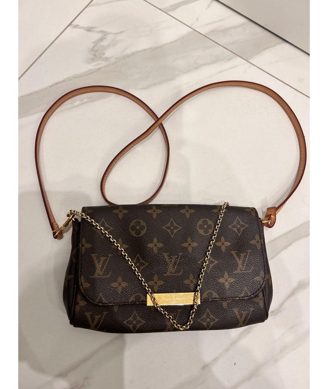 LOUIS VUITTON Коричневая сумка через плечо из искусственной кожи, фото 2