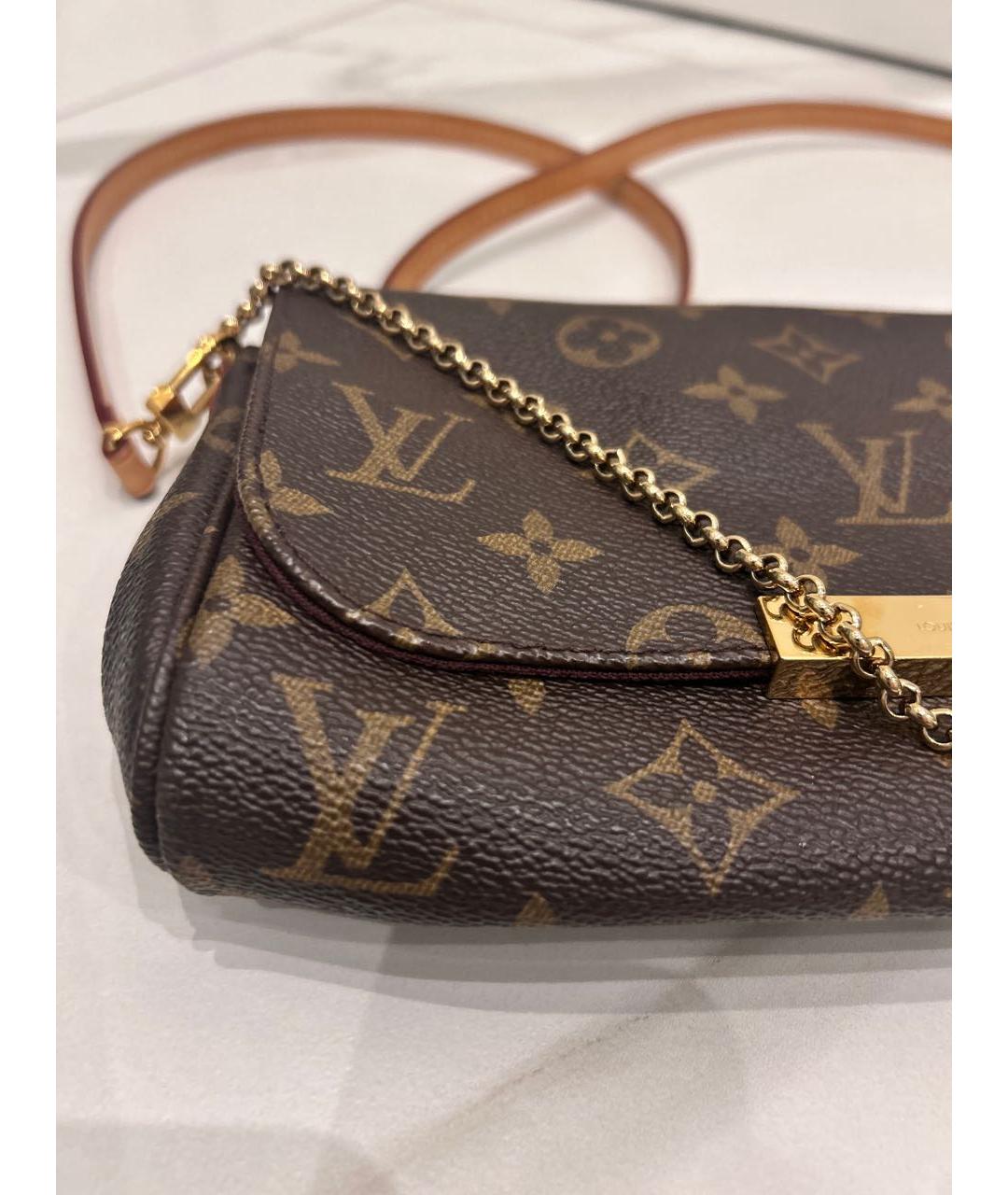 LOUIS VUITTON Коричневая сумка через плечо из искусственной кожи, фото 7