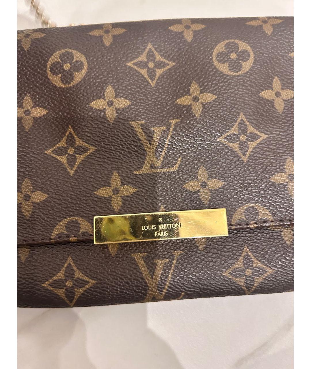 LOUIS VUITTON Коричневая сумка через плечо из искусственной кожи, фото 6