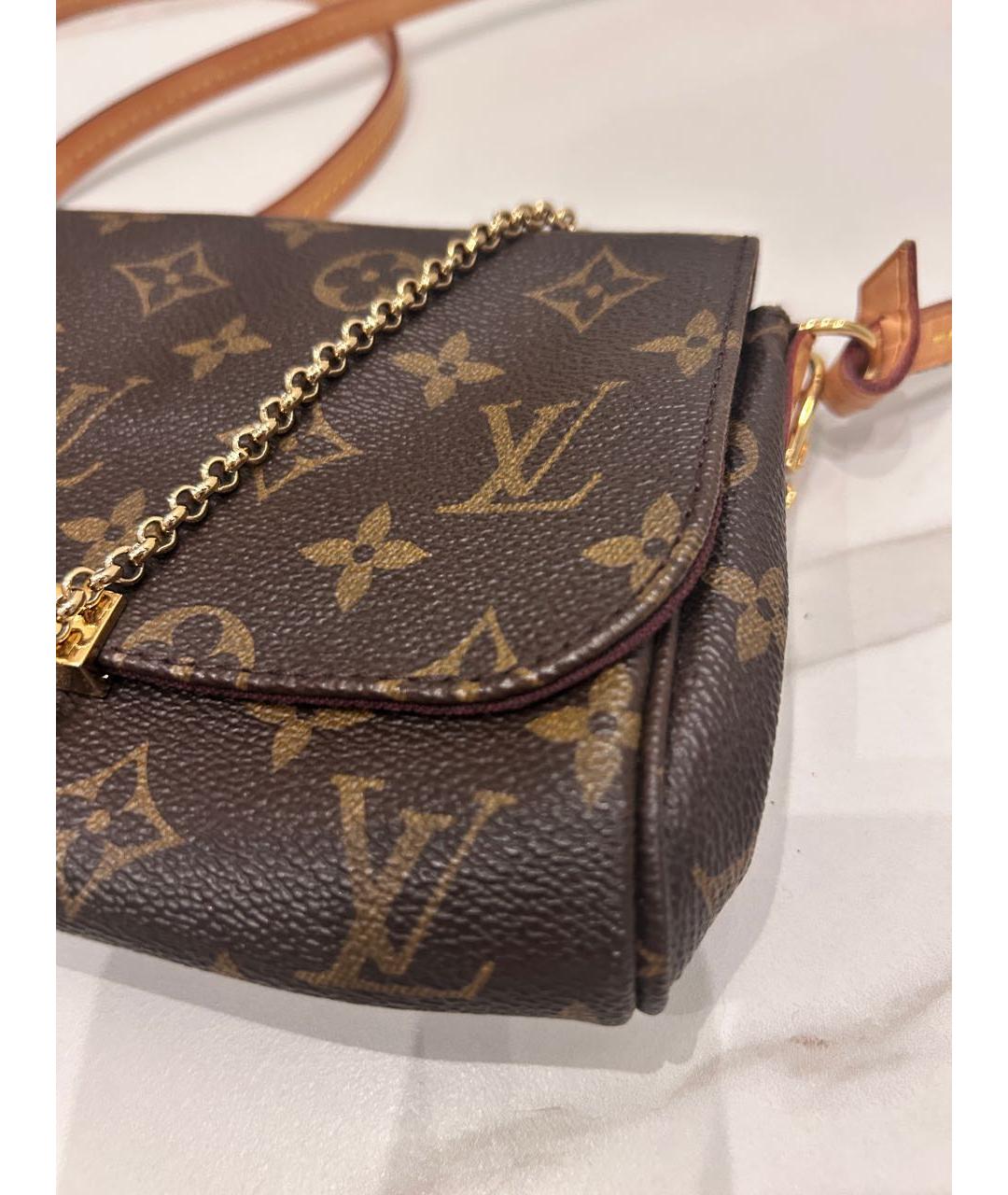 LOUIS VUITTON Коричневая сумка через плечо из искусственной кожи, фото 5