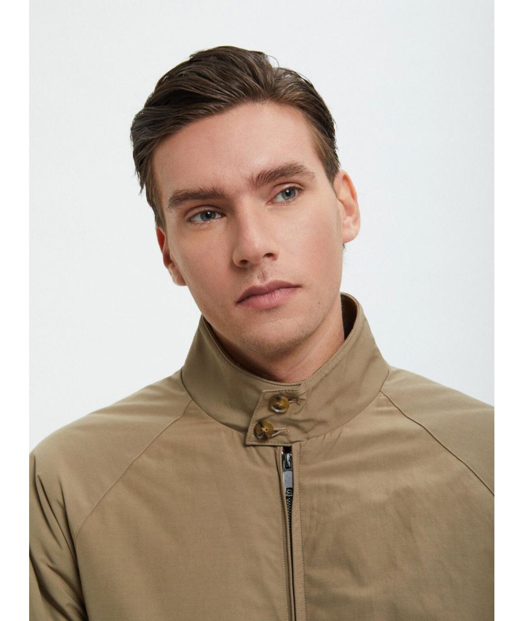 BARRACUTA Бежевая полиэстеровая куртка, фото 4