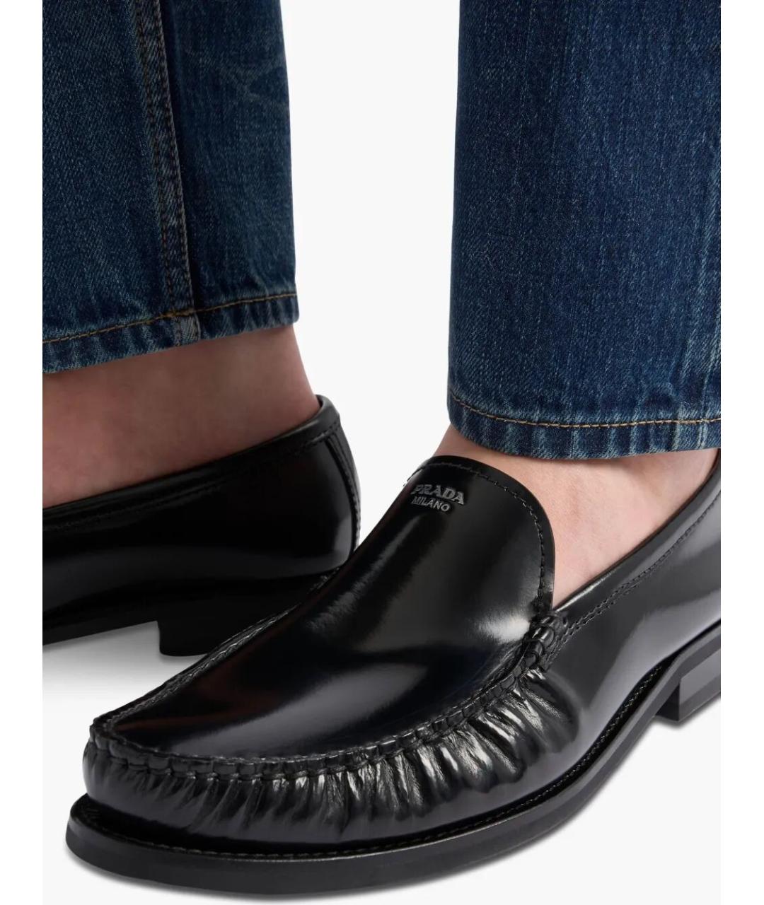 PRADA Черные кожаные лоферы, фото 2