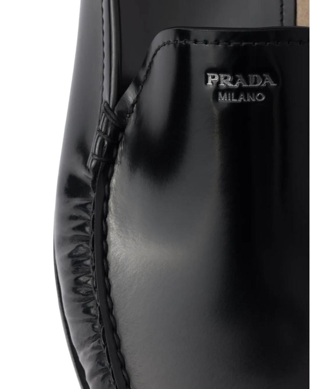 PRADA Черные кожаные лоферы, фото 4