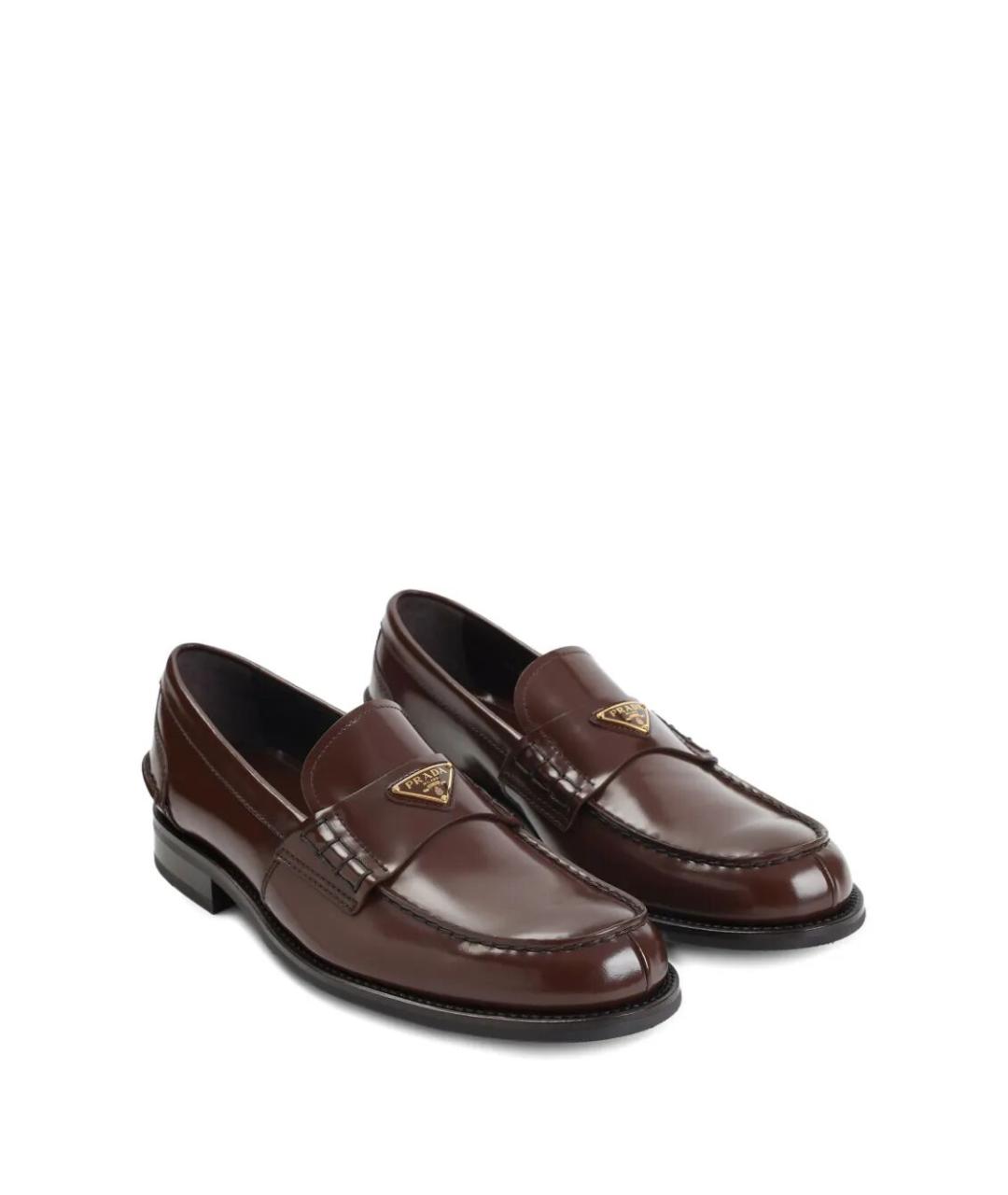 PRADA Коричневые кожаные лоферы, фото 2