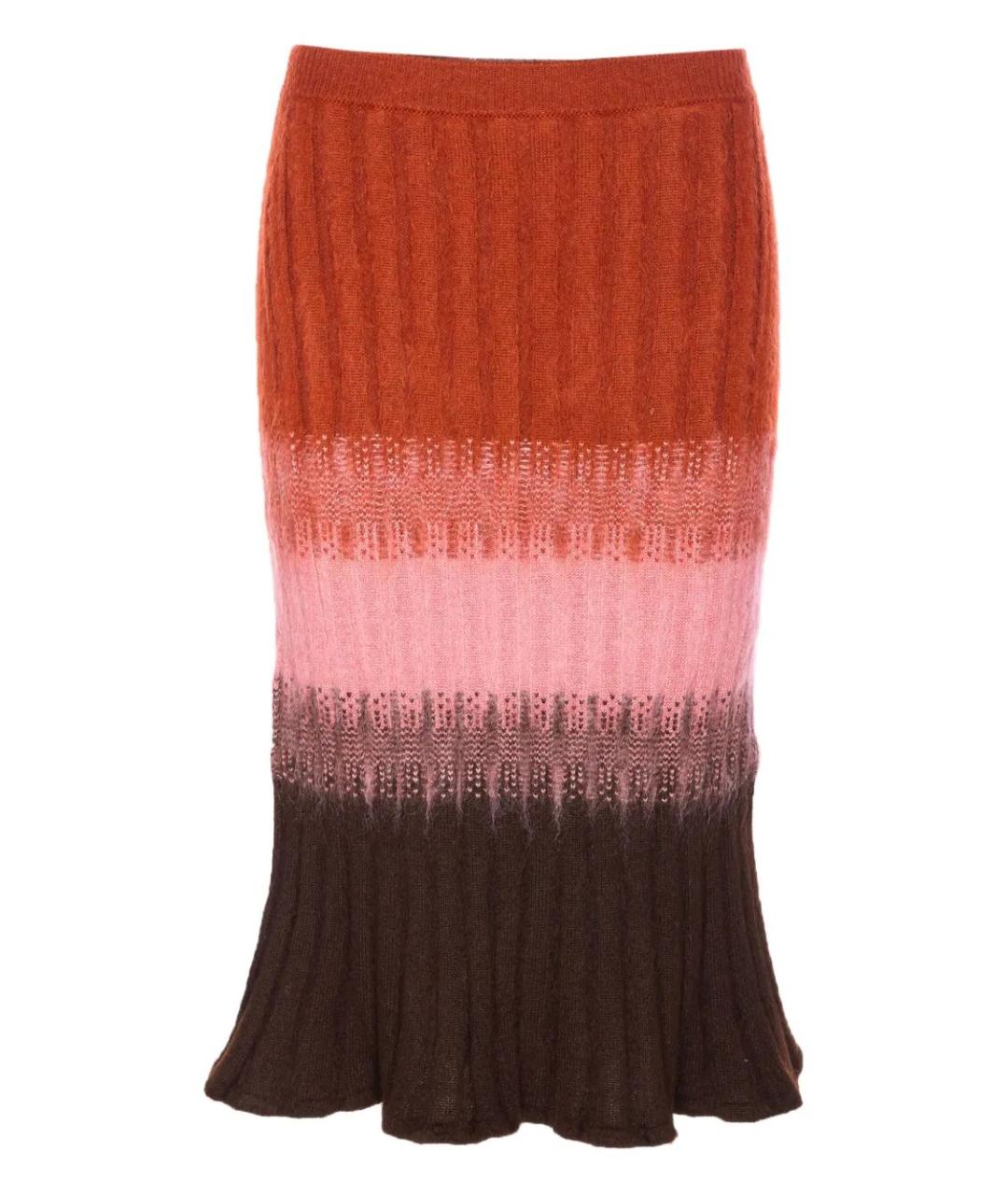 FENDI Мульти шерстяная юбка миди, фото 1