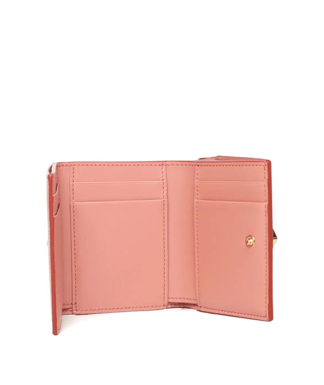 FENDI Коралловый кожаный кошелек, фото 3