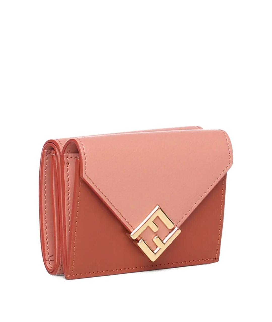 FENDI Коралловый кожаный кошелек, фото 2