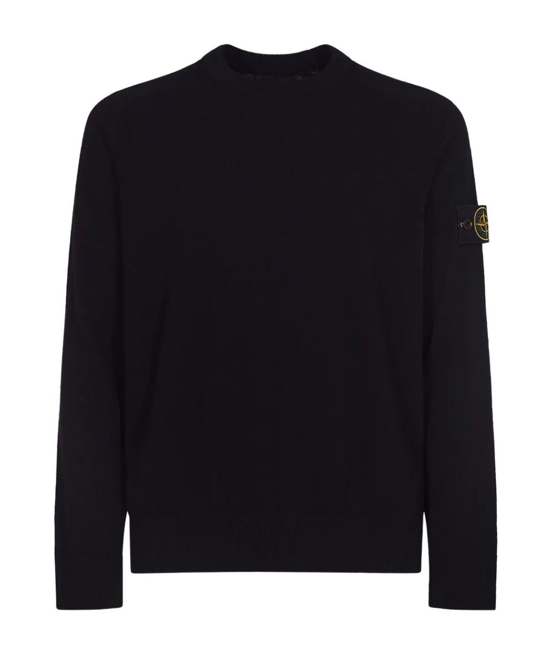 STONE ISLAND Черный шерстяной джемпер / свитер, фото 1