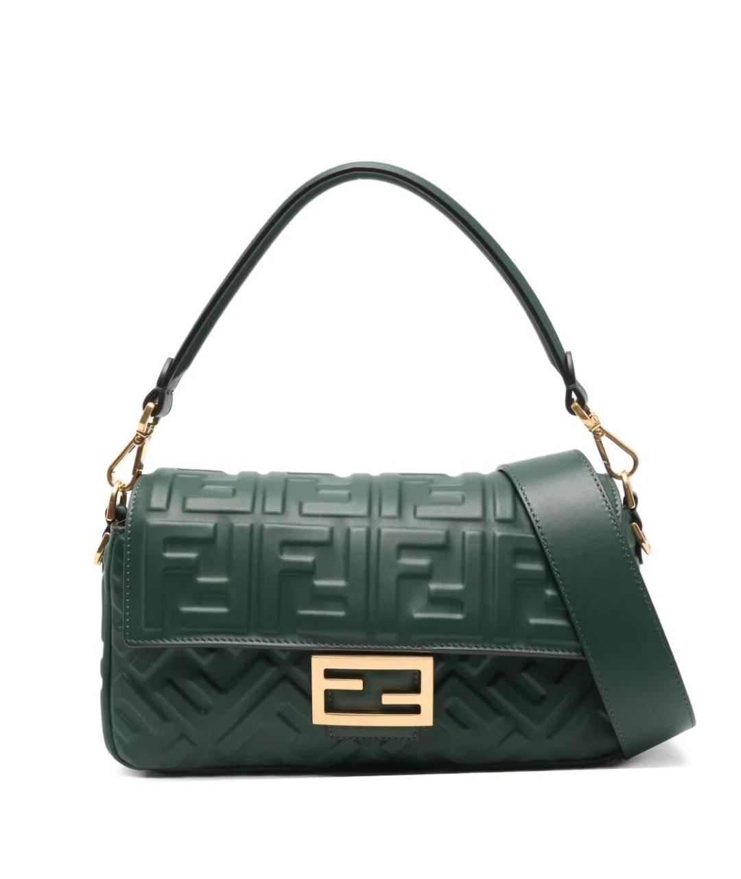 FENDI Зеленая кожаная сумка через плечо, фото 1