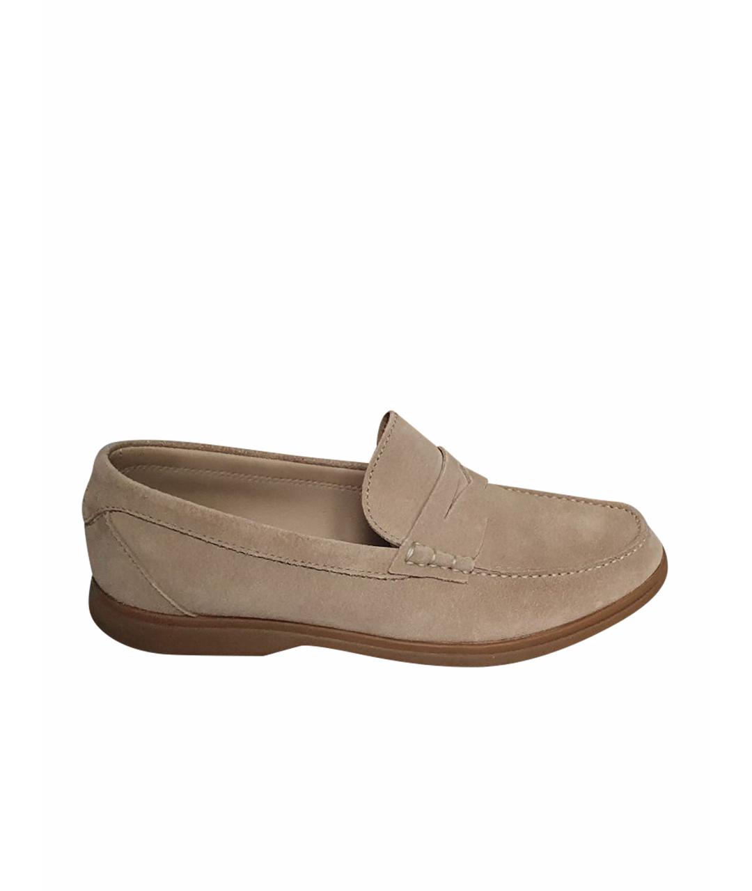 BRUNELLO CUCINELLI Бежевые замшевые лоферы, фото 1