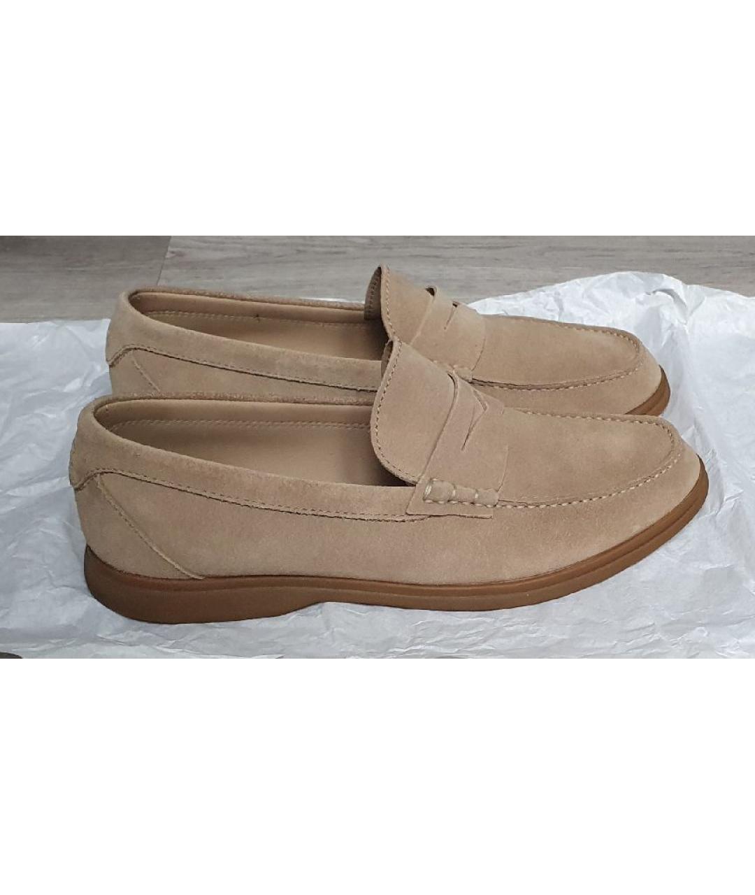 BRUNELLO CUCINELLI Бежевые замшевые лоферы, фото 6