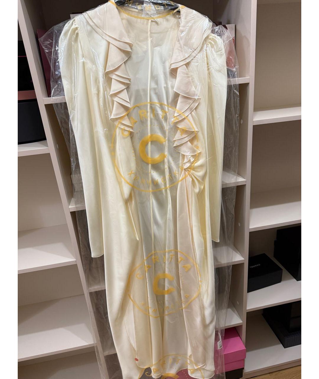 PHILOSOPHY DI LORENZO SERAFINI Белое вискозное вечернее платье, фото 5