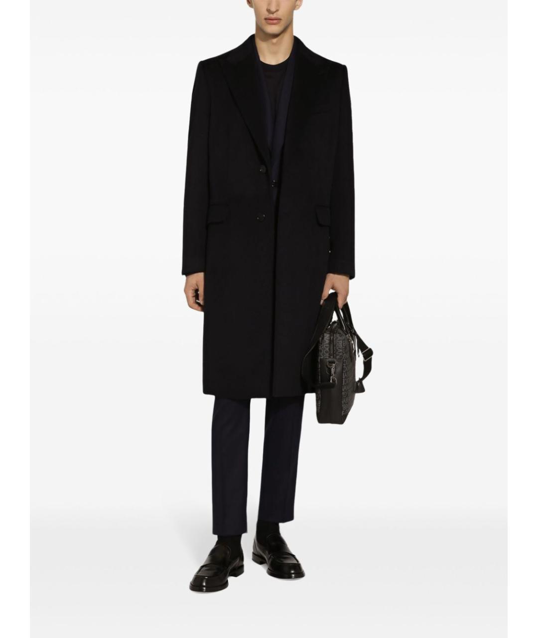 DOLCE&GABBANA Темно-синие шерстяные классические брюки, фото 4