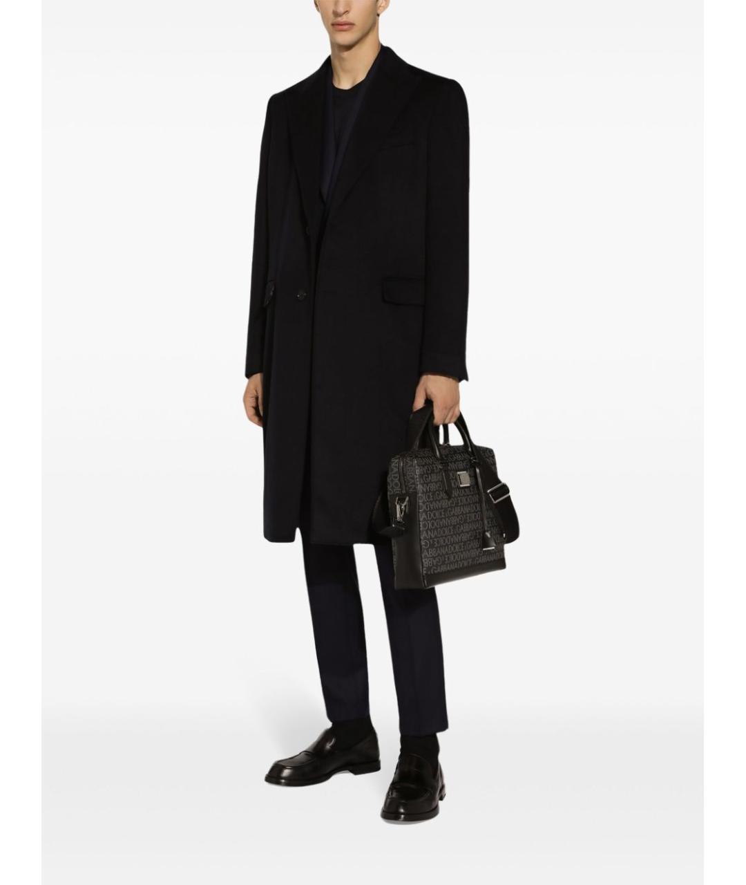 DOLCE&GABBANA Темно-синие шерстяные классические брюки, фото 3