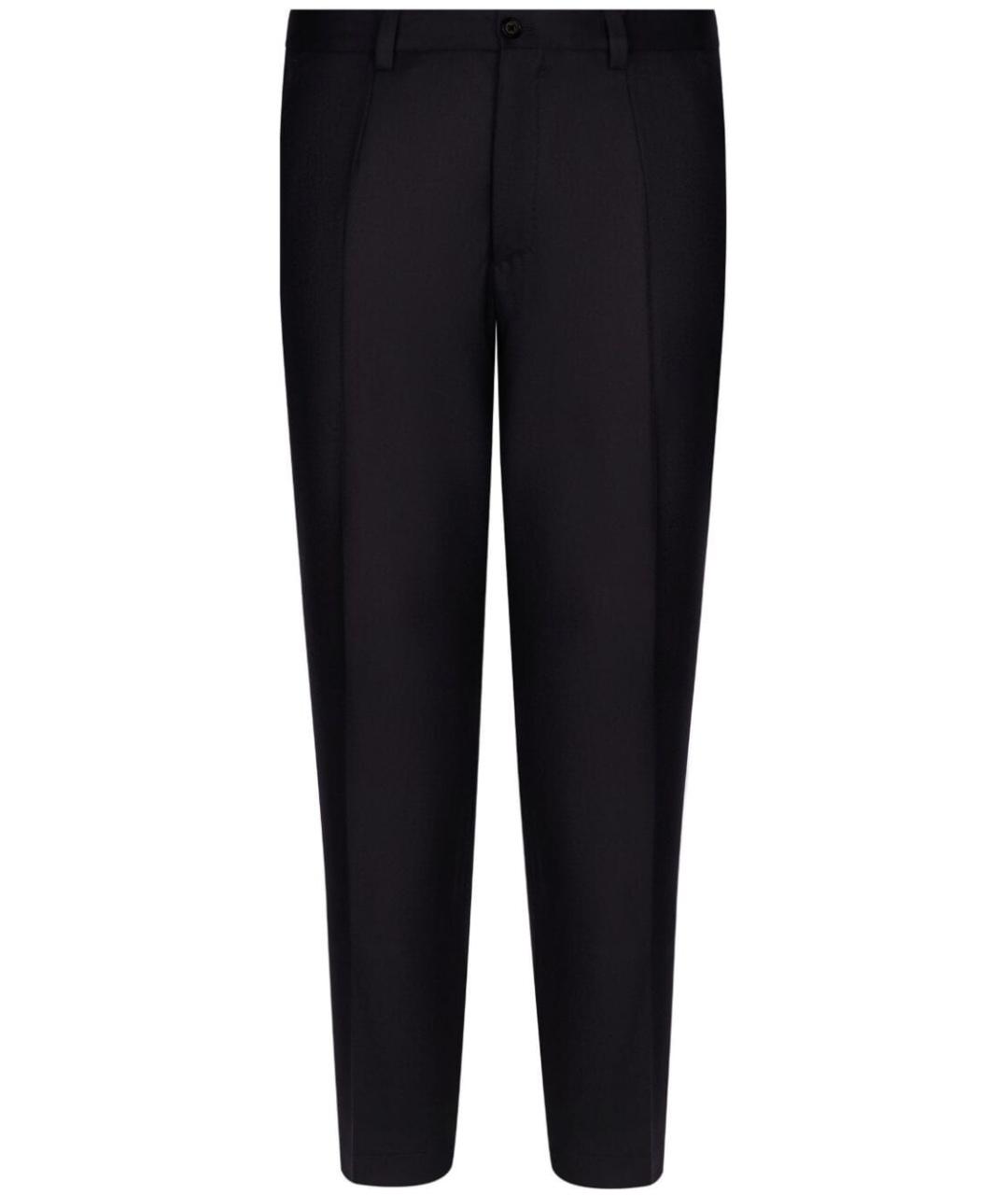 DOLCE&GABBANA Темно-синие шерстяные классические брюки, фото 1