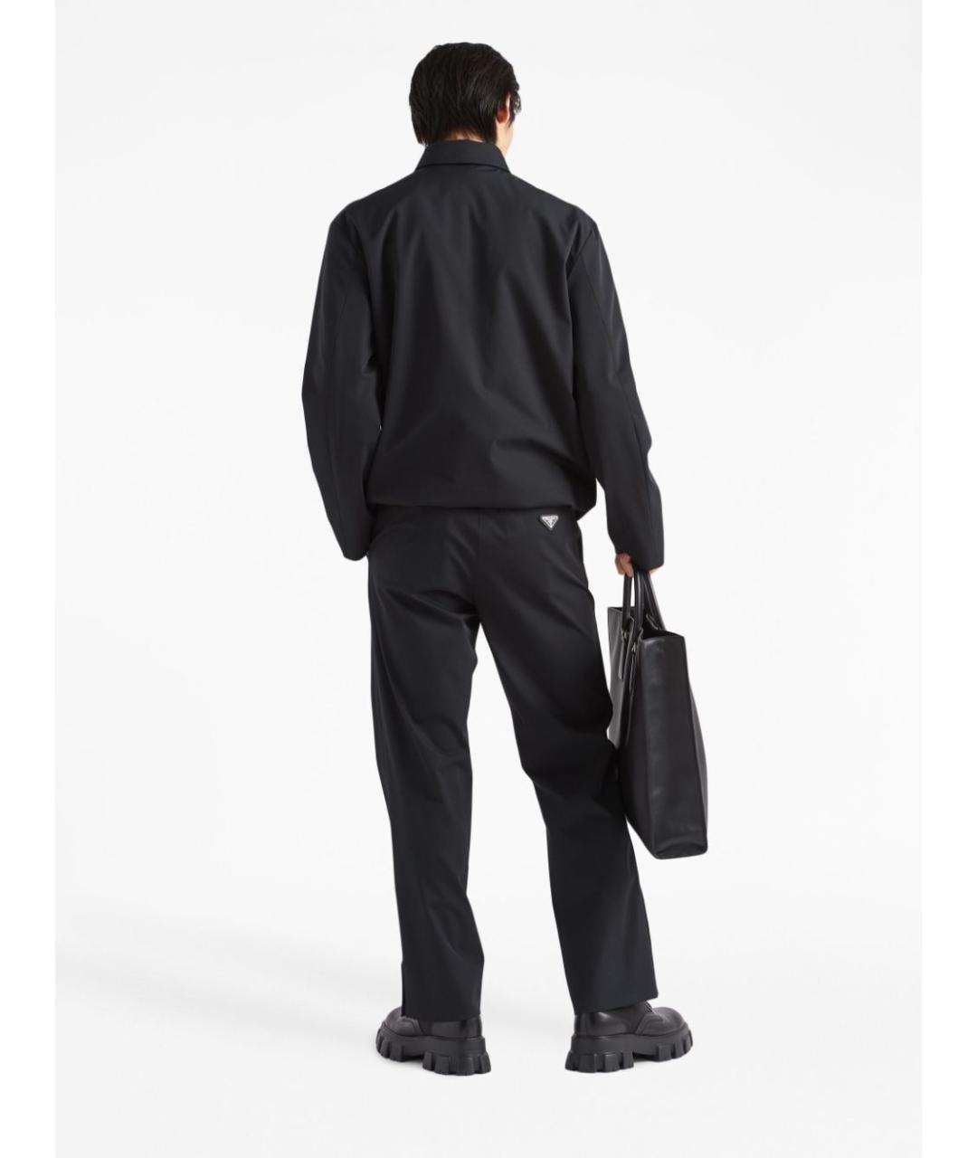 PRADA Черные хлопковые повседневные брюки, фото 5