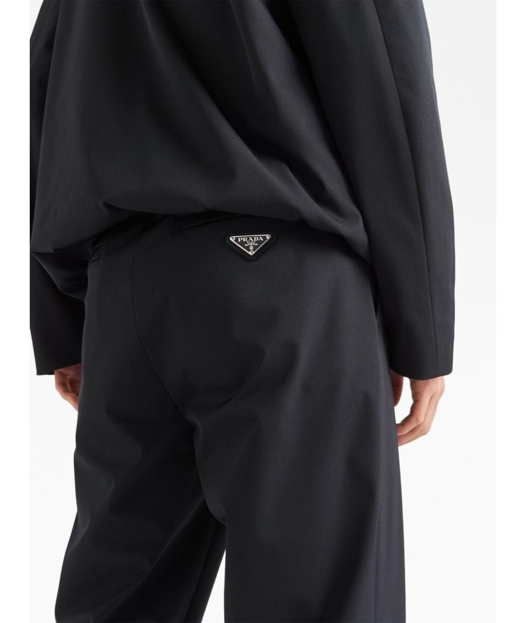 PRADA Черные хлопковые повседневные брюки, фото 4