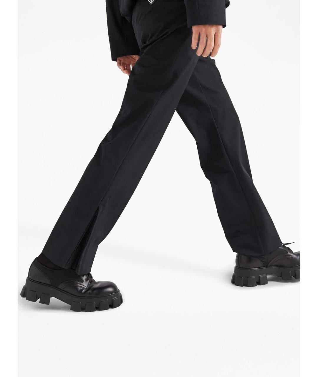 PRADA Черные хлопковые повседневные брюки, фото 3