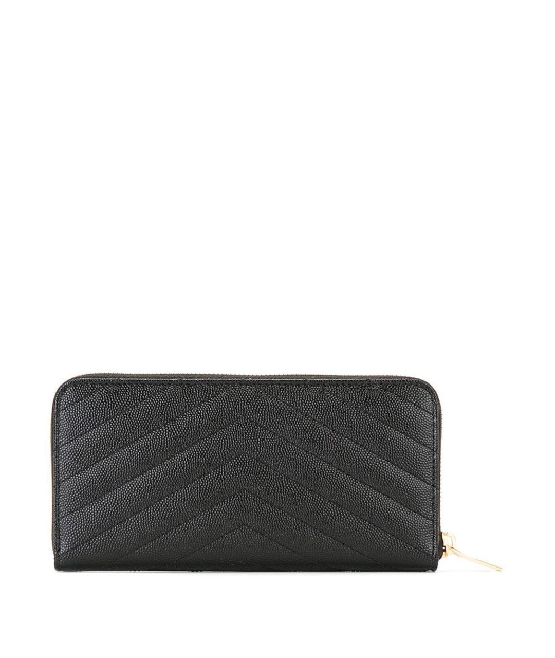 SAINT LAURENT Черный кожаный кошелек, фото 2