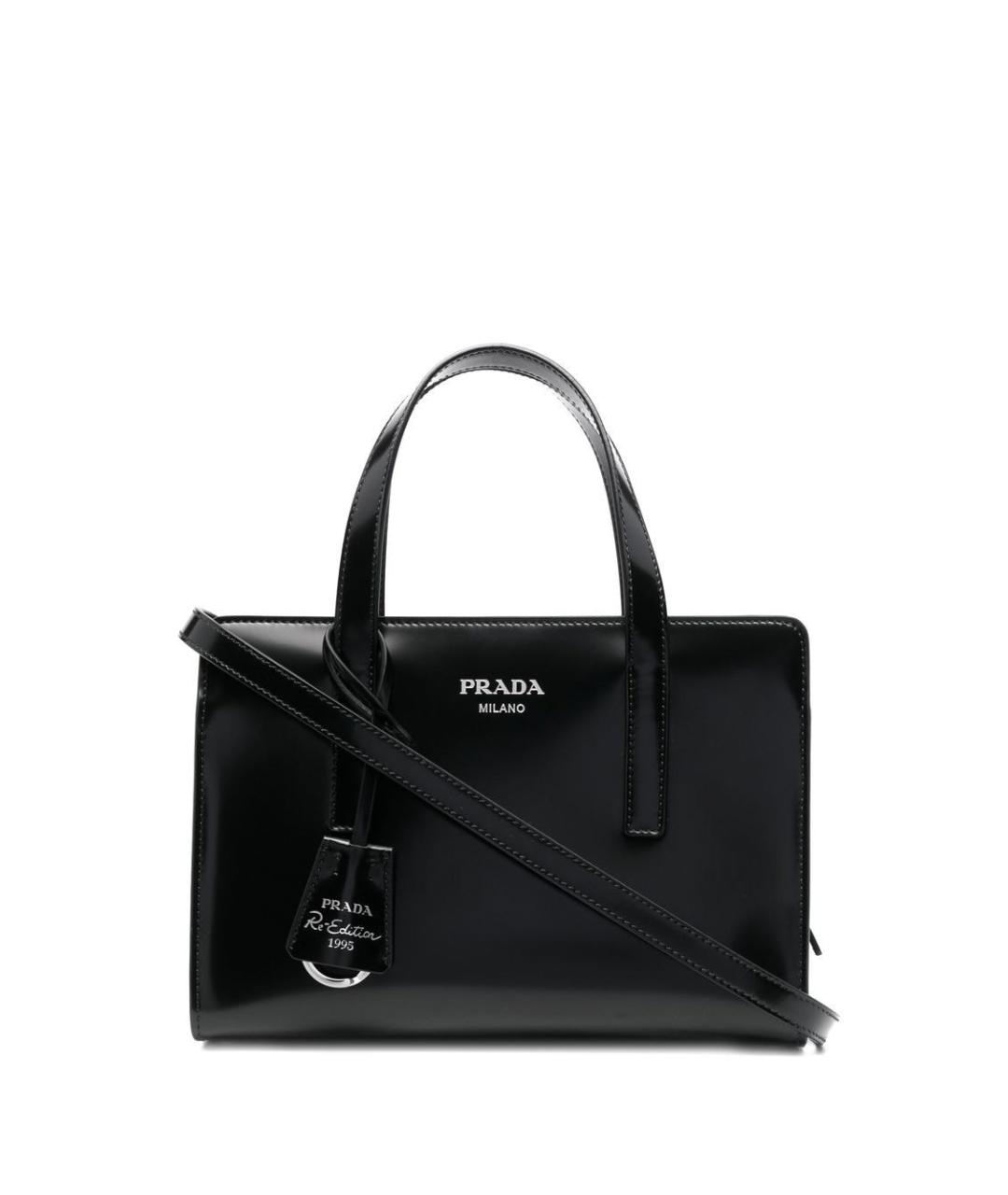 PRADA Черная кожаная сумка тоут, фото 1