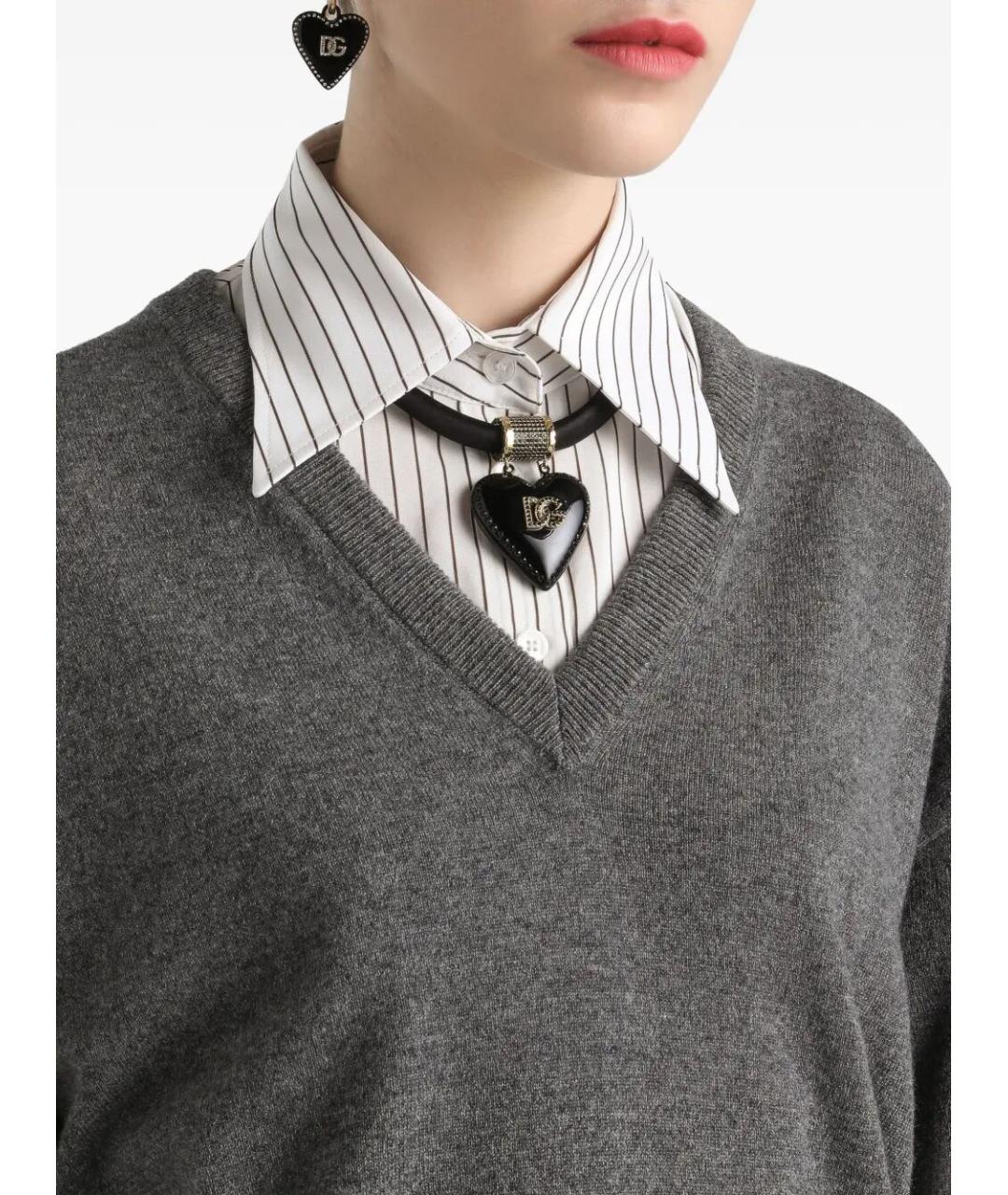 DOLCE&GABBANA Серый кашемировый джемпер / свитер, фото 4