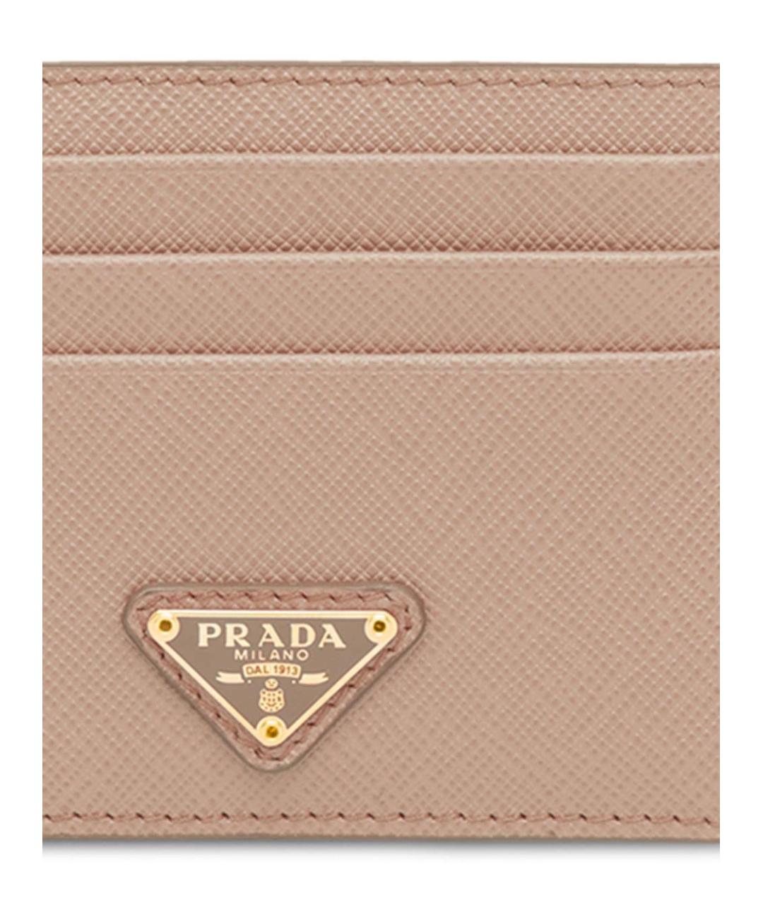 PRADA Бежевый кожаный кардхолдер, фото 2