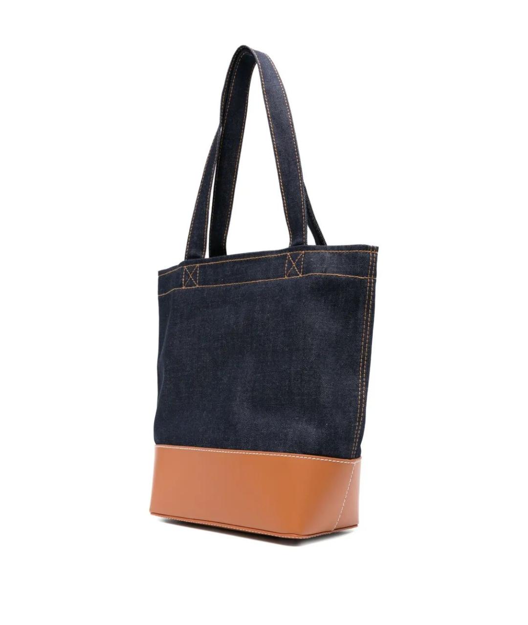 A.P.C. Синяя хлопковая сумка тоут, фото 4