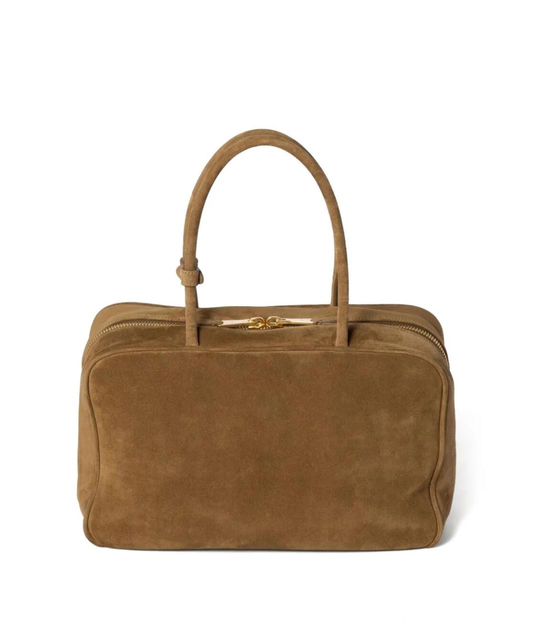 MIU MIU Хаки замшевая сумка тоут, фото 2