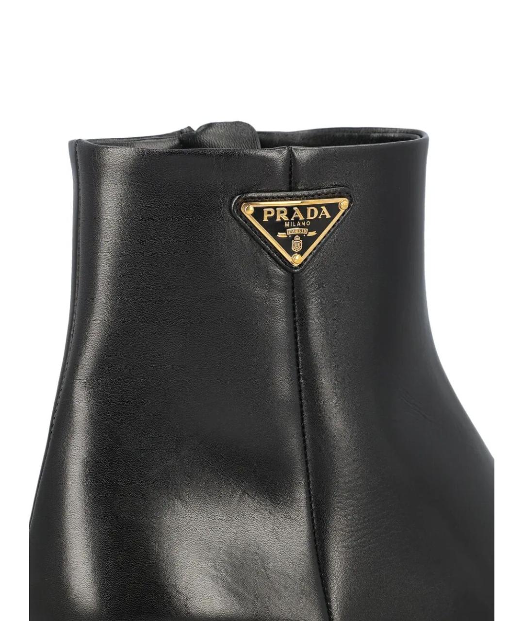 PRADA Черные кожаные ботильоны, фото 4