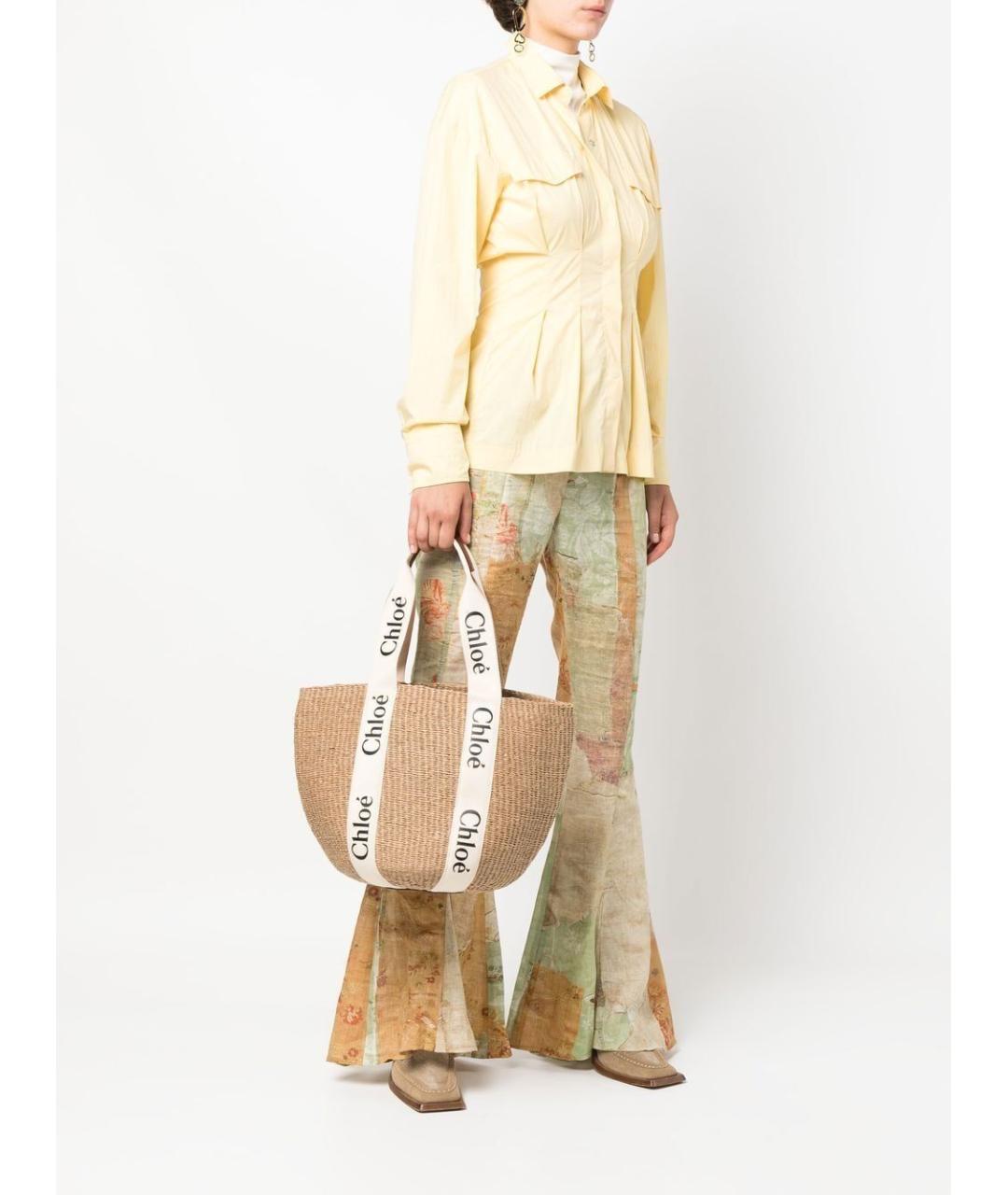 CHLOE Бежевая пелетеная сумка тоут, фото 2