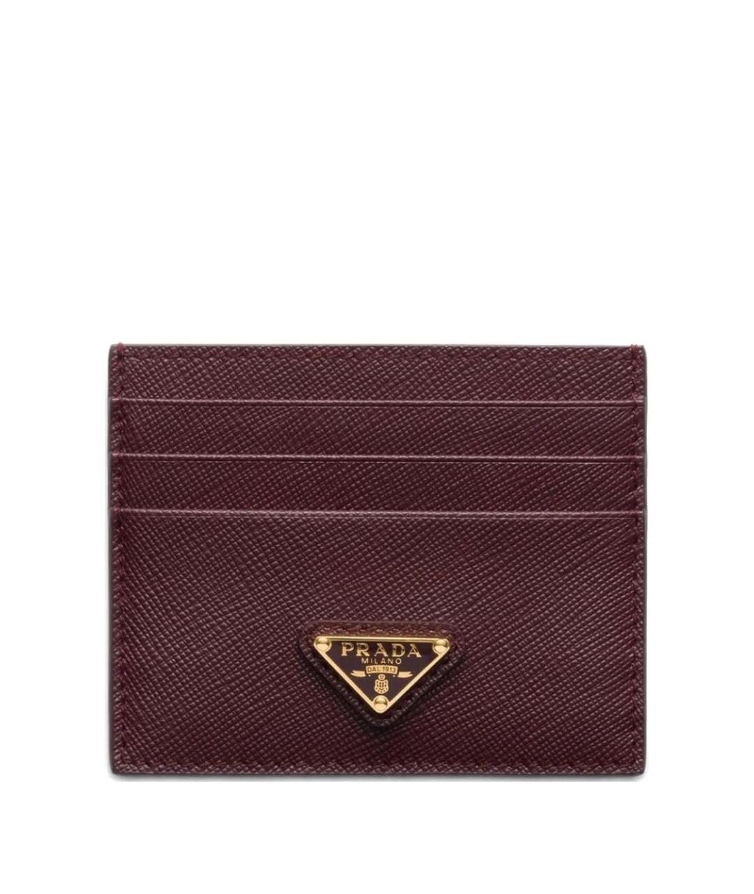 PRADA Бордовый кожаный кардхолдер, фото 1