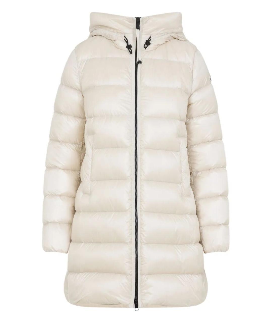 MONCLER Белый полиамидовый пуховик, фото 1