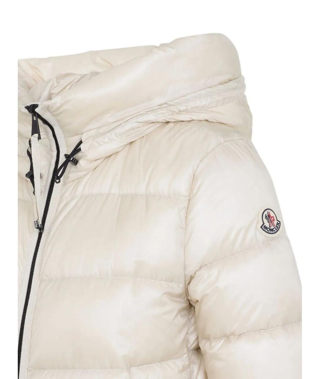 MONCLER Белый полиамидовый пуховик, фото 4