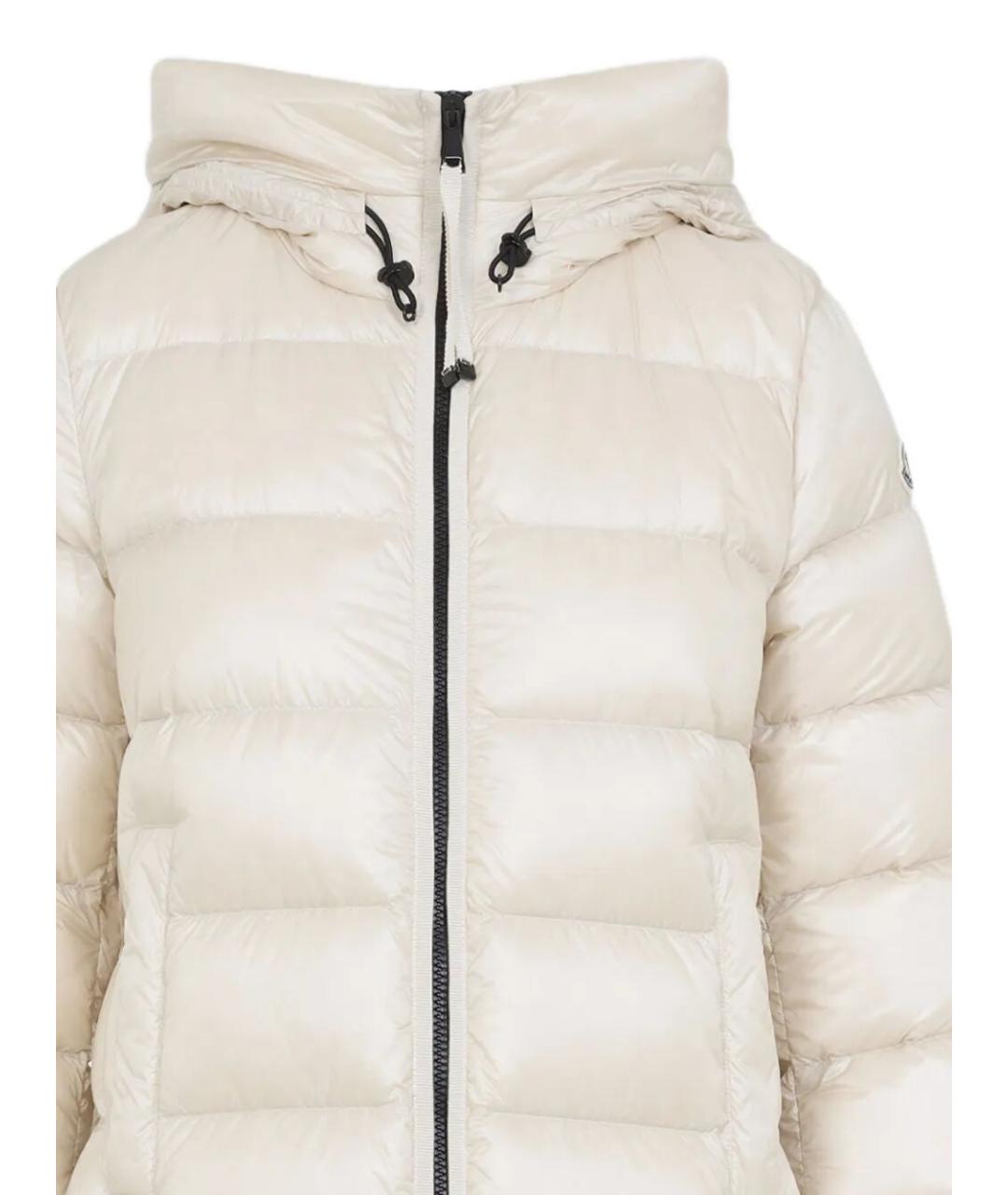 MONCLER Белый полиамидовый пуховик, фото 3