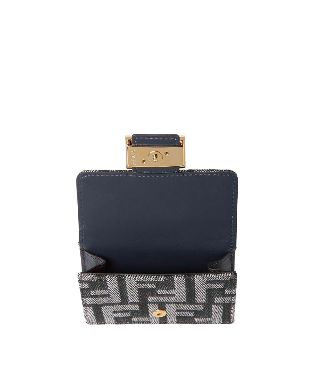 FENDI Черный кожаный кошелек, фото 2