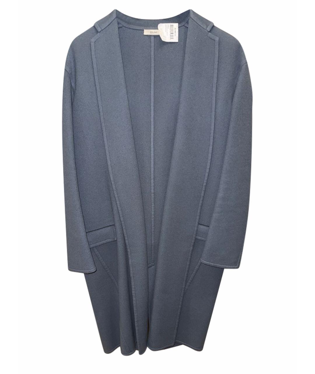 CELINE Голубое шерстяное пальто, фото 1