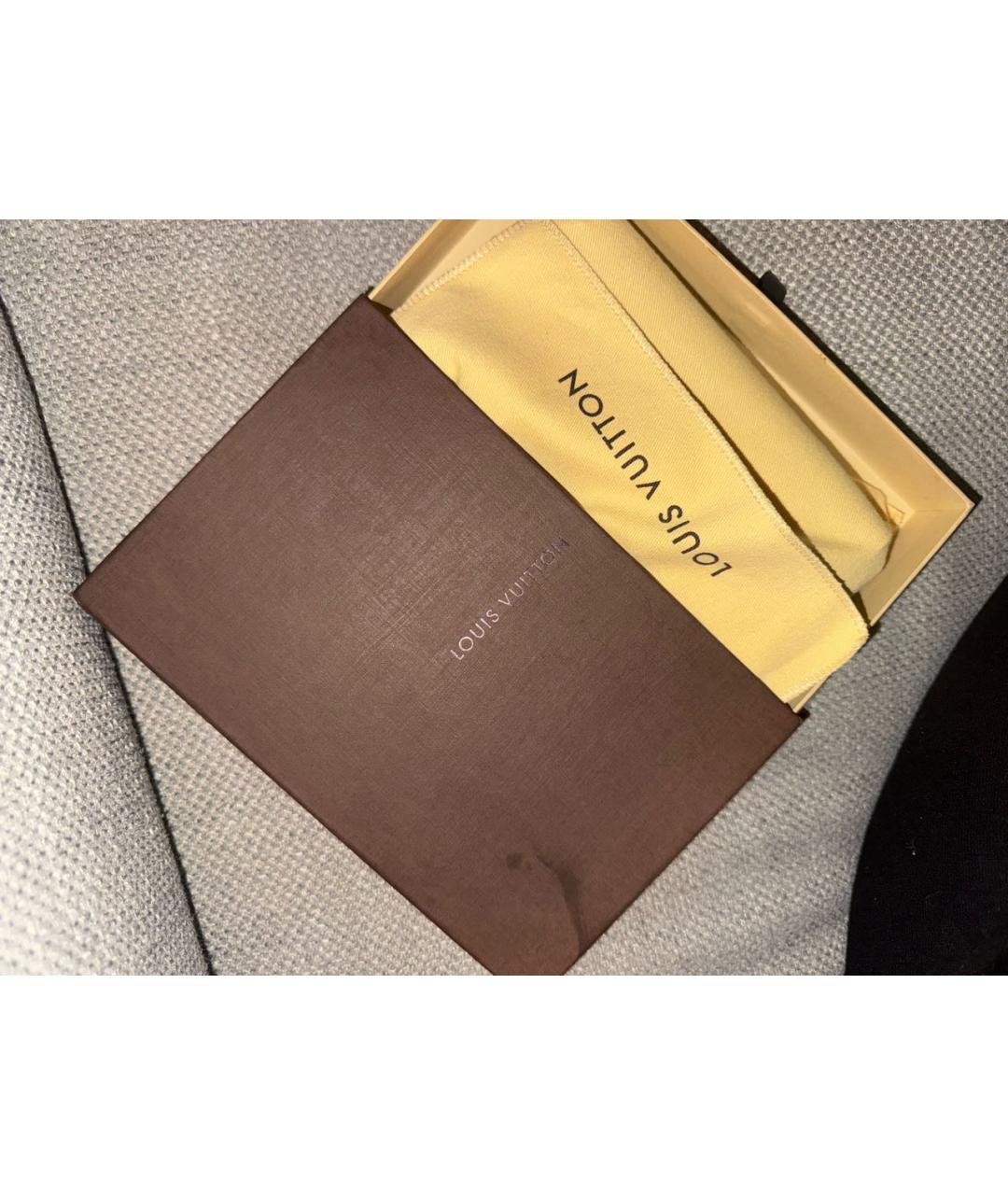 LOUIS VUITTON Коричневый кожаный кошелек, фото 5