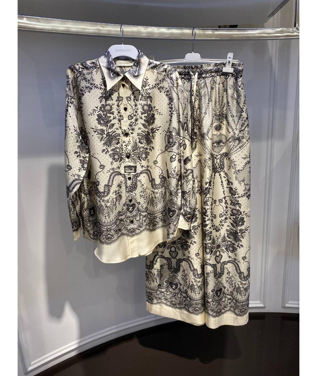 ZIMMERMANN Бежевый шелковый костюм с брюками, фото 4