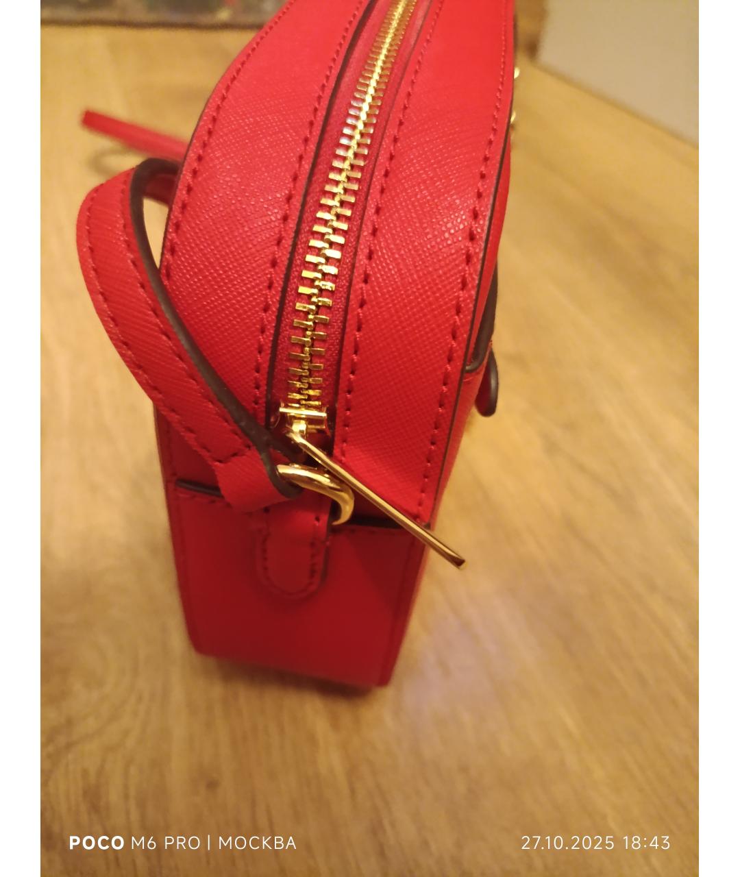 MICHAEL KORS Красная кожаная сумка через плечо, фото 2