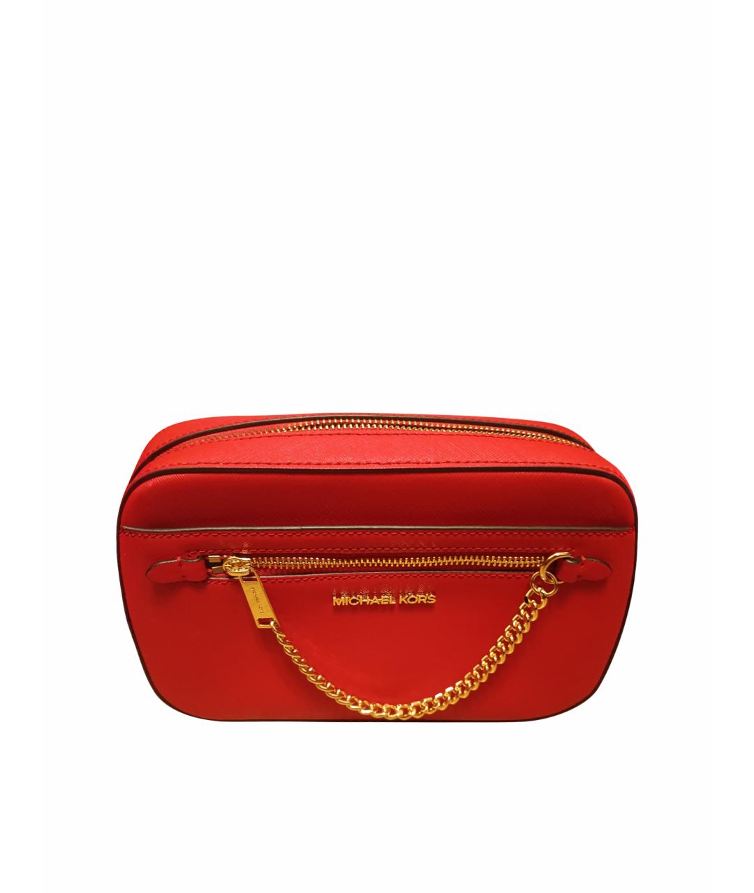 MICHAEL KORS Красная кожаная сумка через плечо, фото 1