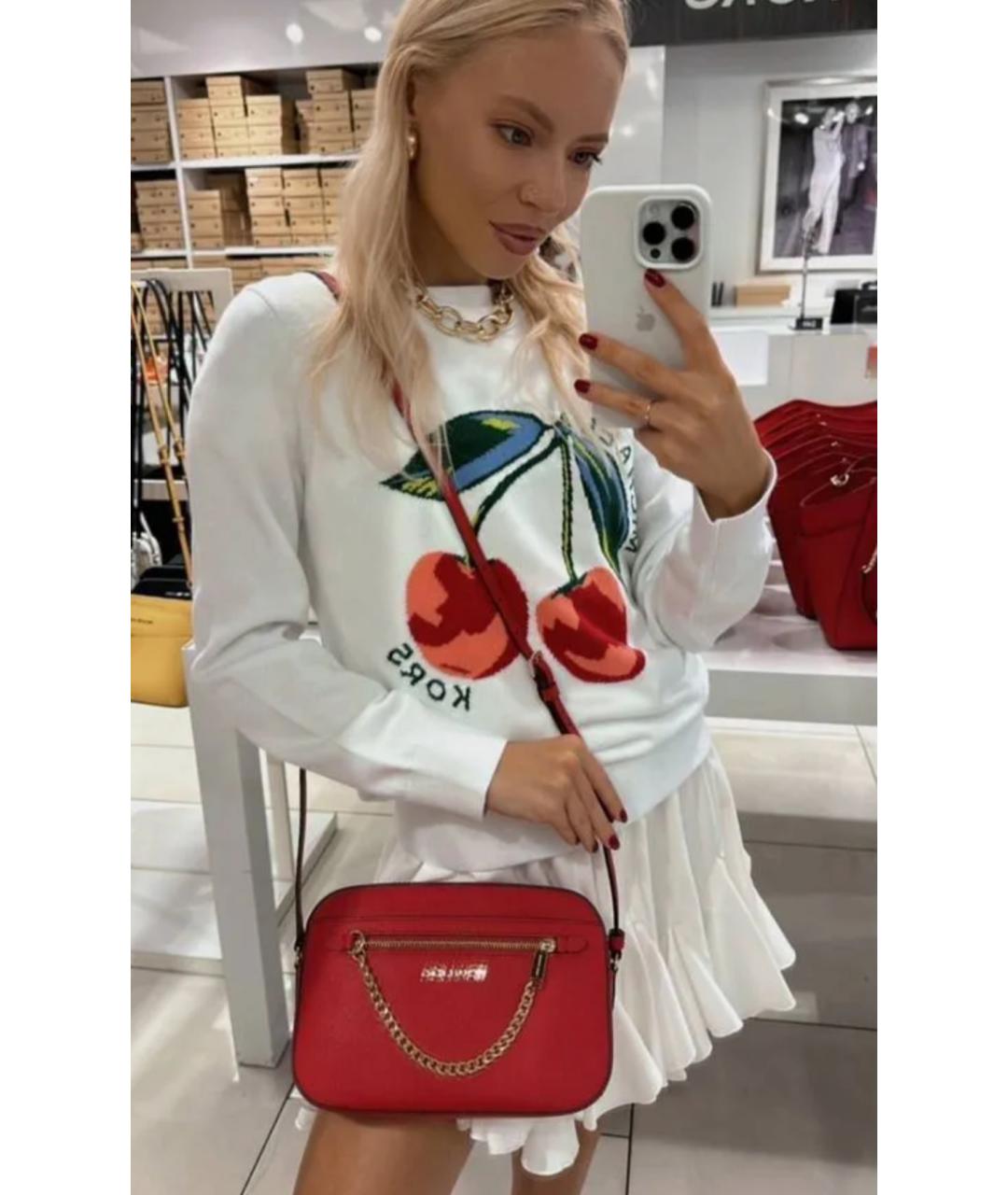 MICHAEL KORS Красная кожаная сумка через плечо, фото 5